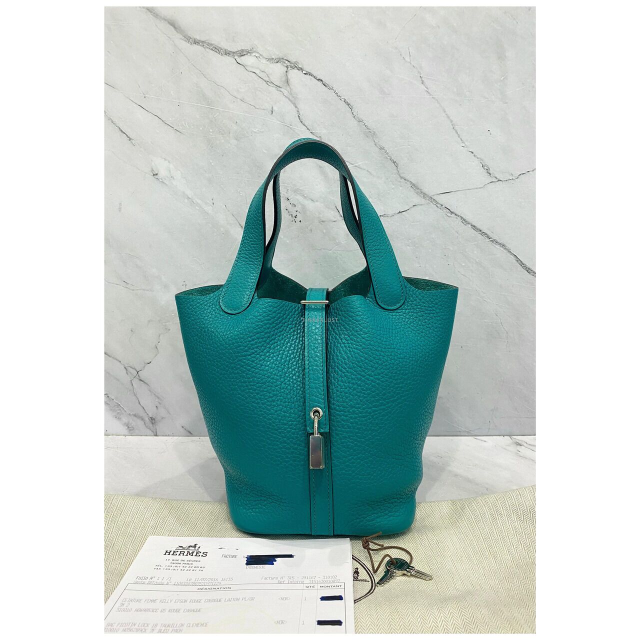 Hermes picotin 18 blue paon STAMP X【ランク：A】 Hermes picotin 18 blue paon STAMP X【ランク：A】 (HERMES